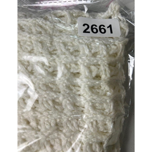 Cream Swim Cover Beach Pants Womens Crocheted Size M Wide Leg Scalloped Hem - Picture 9 of 9